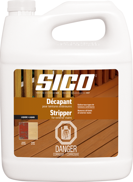 Étiquette pour SICOᴹᴰ Décapant liquide pour teinture d'extérieur