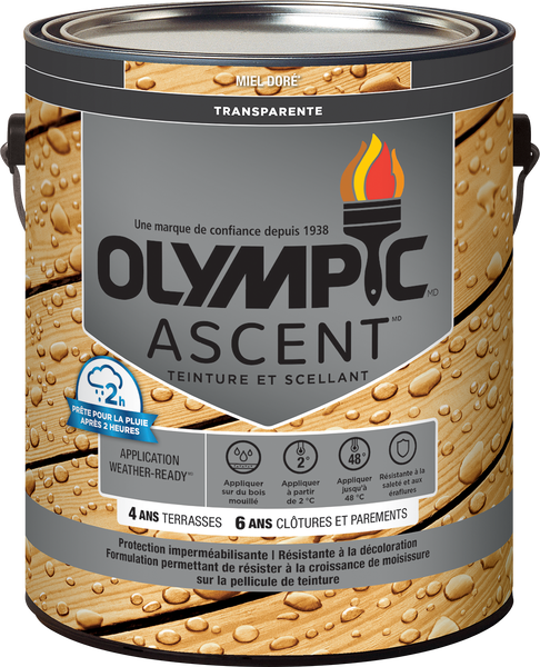 OLYMPIC® ASCENT™ Exterior Transparent Stain + Sealant