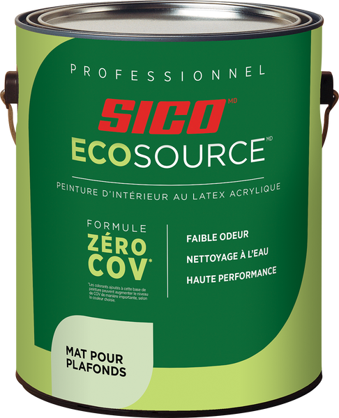 Étiquette pour SICO ECOSOURCEᴹᴰ Peinture mat pour plafond