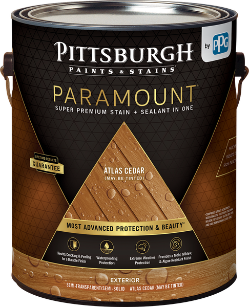 Product image of PITTSBURGH PAINTS & STAINS® PARAMOUNT™ Exterior Semi-Transparent Super Premium Stain & Sealant In One - Acrylic Oil