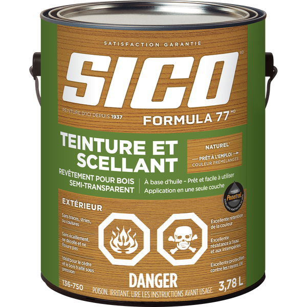Étiquette pour SICOᴹᴰ FORMULA 77ᴹᴰ Teinture et scellant d'extérieur