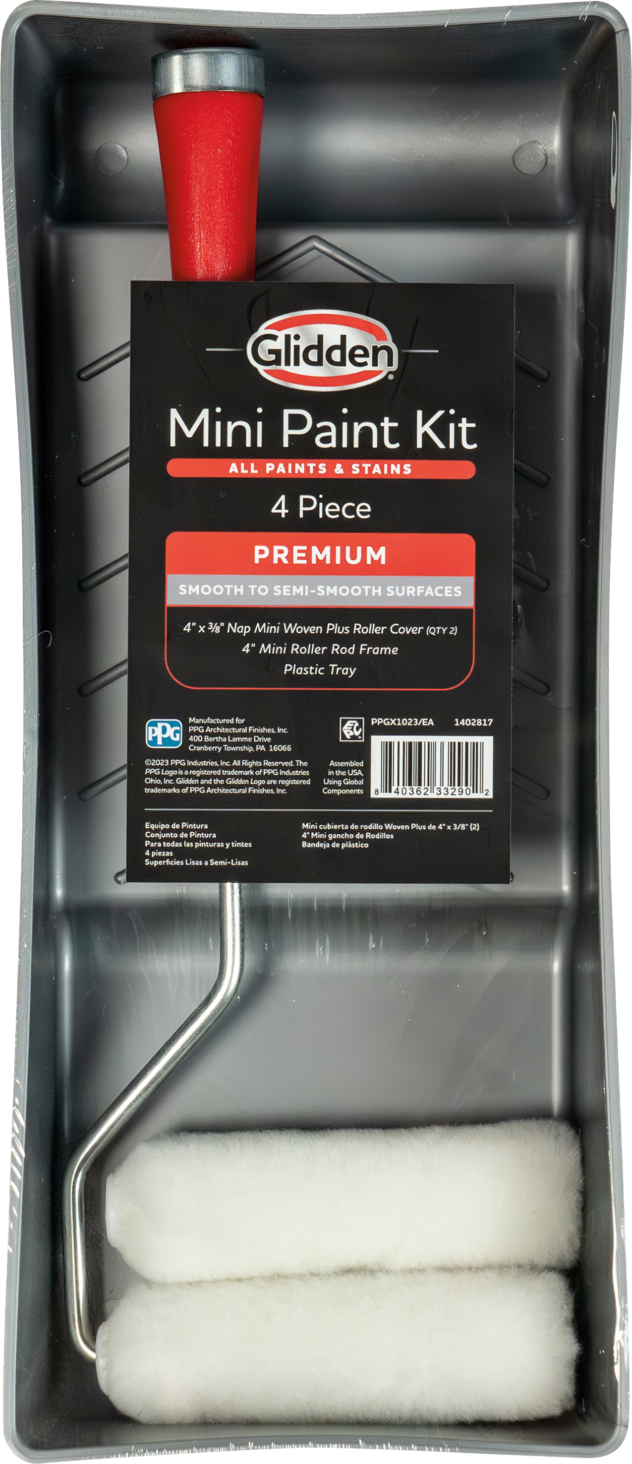GLIDDEN® Premium 4-Piece Mini Paint Roller Kit
