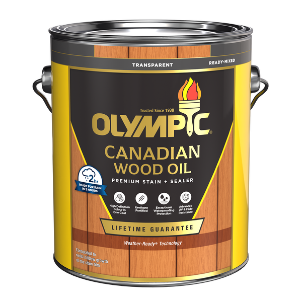 OLYMPIC® Canadian Wood Oil® Exterior Transparent Stain + Sealant