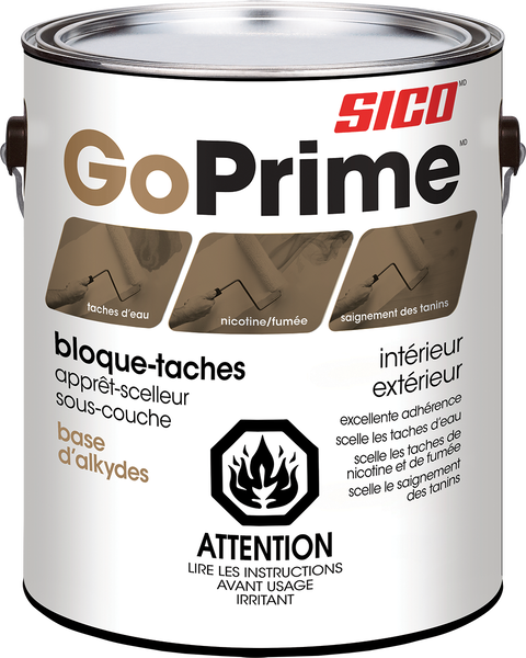 Étiquette pour SICOᴹᴰ GoPrimeᴹᴰ Couche de fond bloque-taches peinture d'intérieur et extérieur