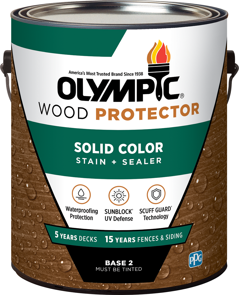 OLYMPIC® Wood Protector Exterior Solid Colour Stain + Sealant in One