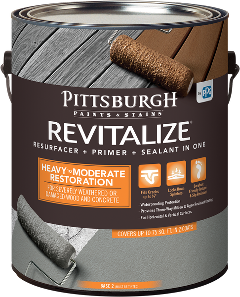 Cancut of PITTSBURGH PAINTS & STAINS® REVITALIZE® Resurfacer & Sealant - Heavy to Moderate Restoration