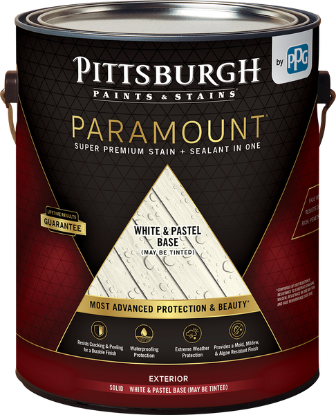 Product image of PITTSBURGH PAINTS & STAINS® PARAMOUNT™ Exterior Solid Color Super Premium Stain & Sealant In One