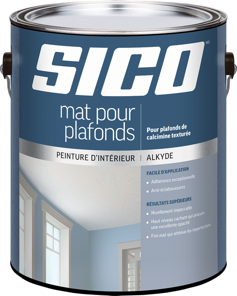 Étiquette pour SICOᴹᴰ Mat pour plafonds à l'alkyde pour plafonds de calcimine