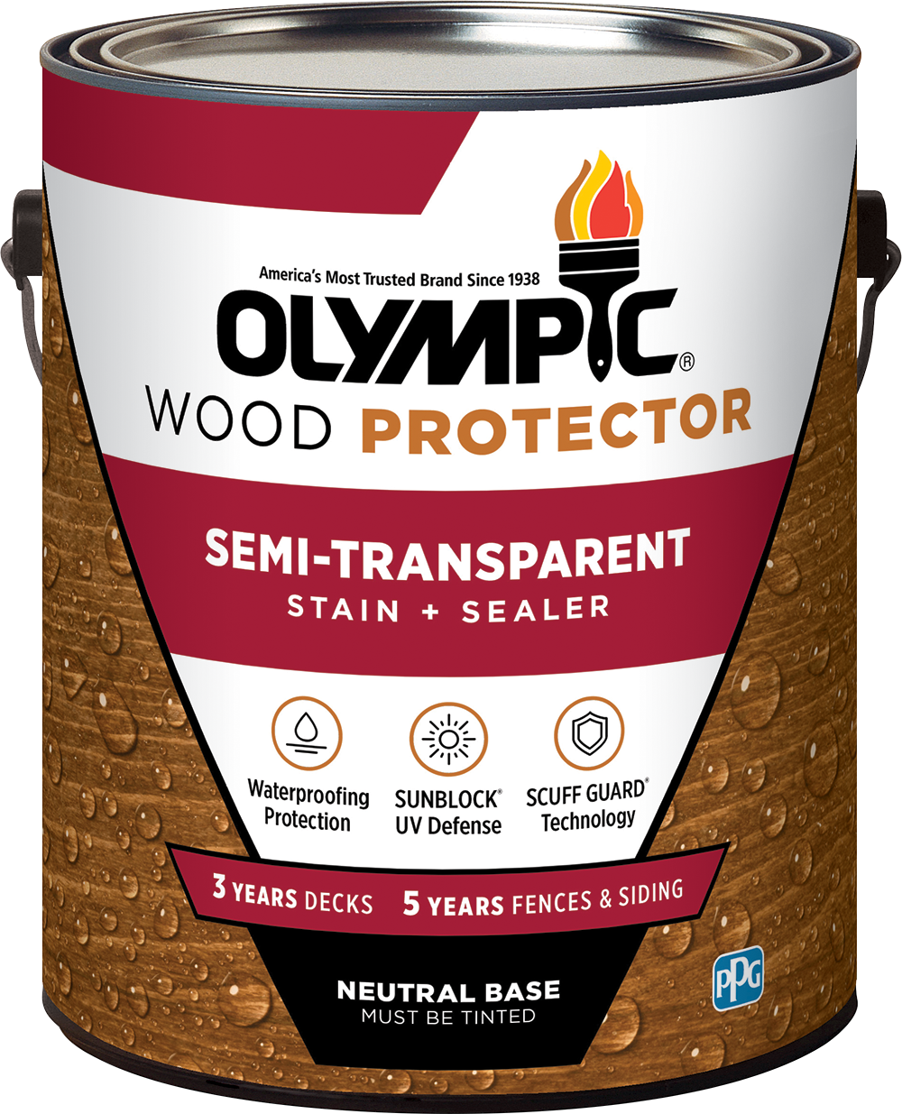OLYMPIC® Wood Protector Exterior Semi-Transparent Stain + Sealant < 100 VOC