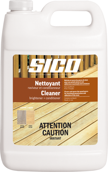 Étiquette pour SICOᴹᴰ Nettoyeur, raviveur et conditionneur liquide pour bois extérieur