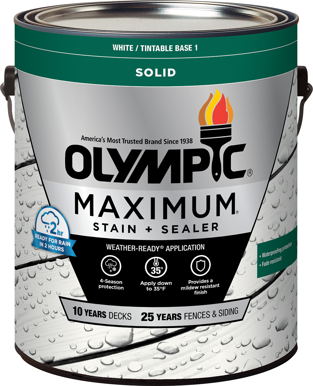OLYMPIC® MAXIMUM® Exterior Solid Colour Sealant + Stain - Acrylic Latex