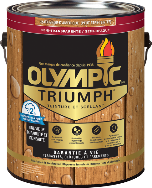 OLYMPIC® TRIUMPH™ Exterior Semi-Transparent/Semi-Solid Stain + Sealant
