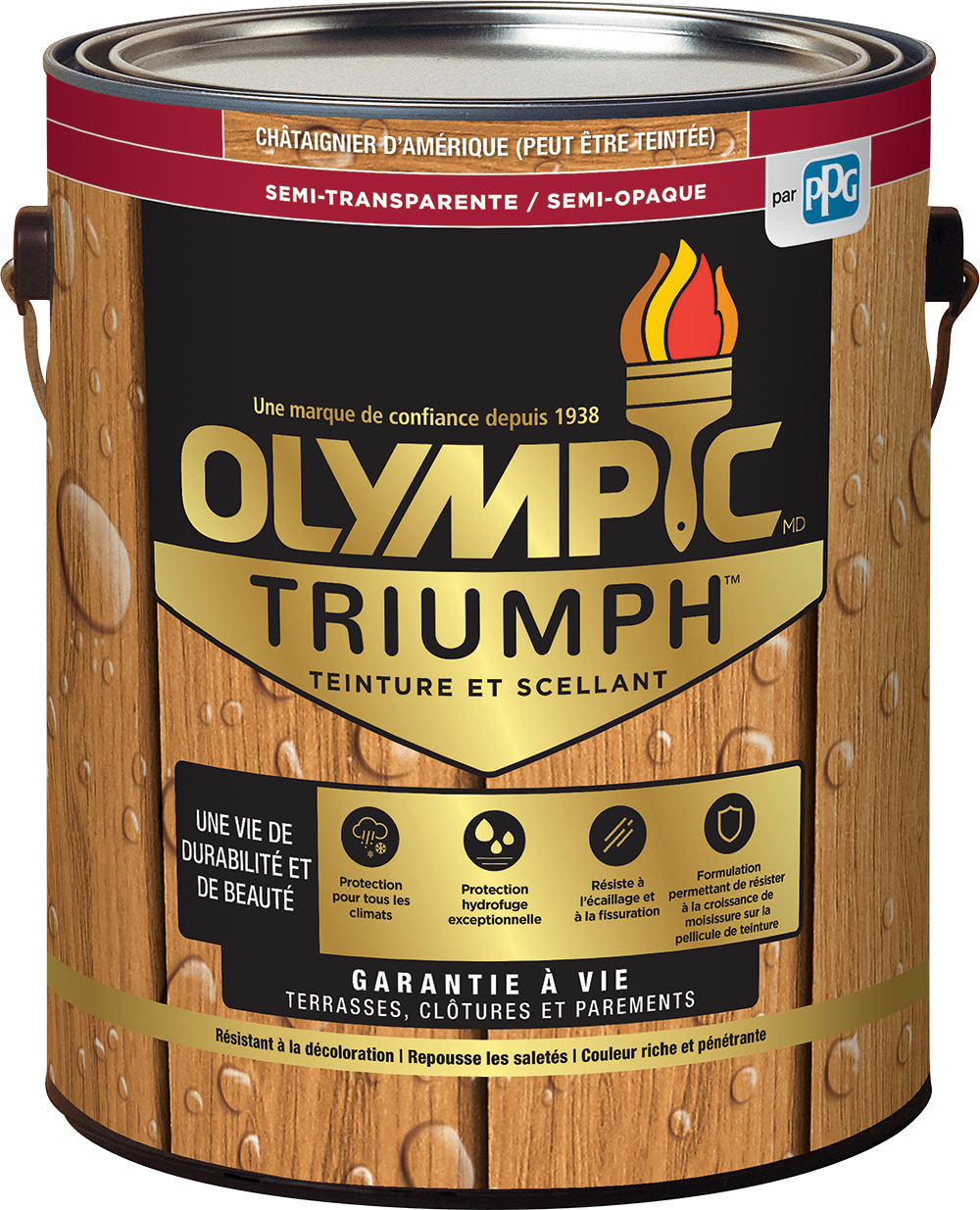 OLYMPIC® TRIUMPH™ Exterior Semi-Transparent/Semi-Solid Stain + Sealant
