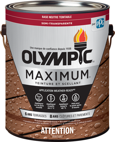 OLYMPIC® MAXIMUM® Exterior Semi-Transparent Sealant + Stain - Acrylic Oil