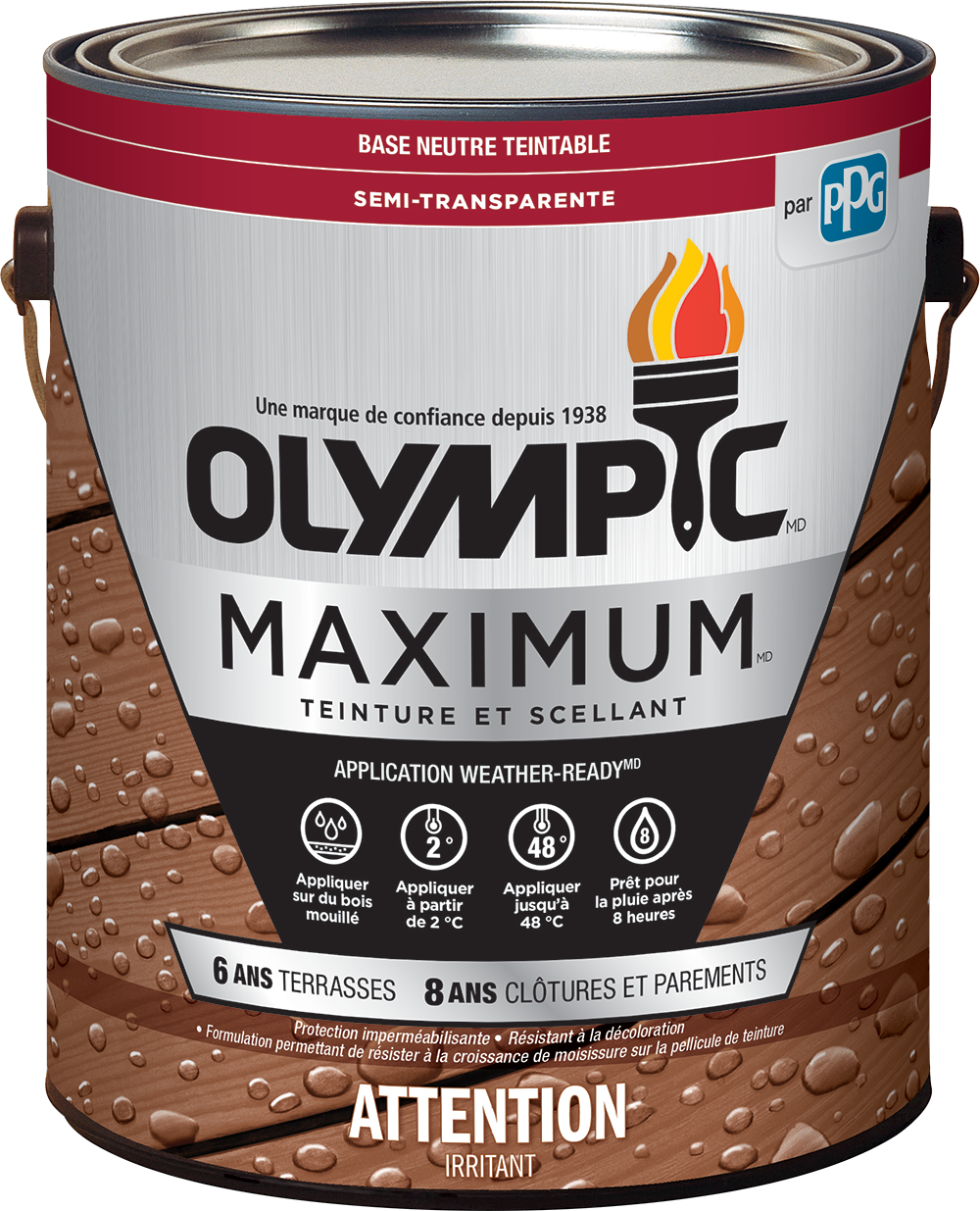 OLYMPIC® MAXIMUM® Exterior Semi-Transparent Sealant + Stain - Acrylic Oil