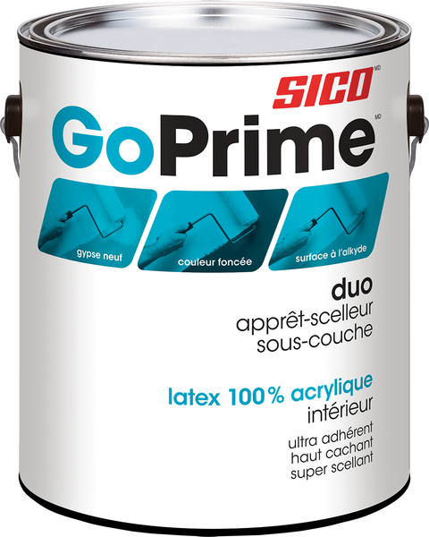 Étiquette pour SICOᴹᴰ GoPrimeᴹᴰ Duo Couche de fond apprêt-scelleur et sous-couche peinture d'intérieur